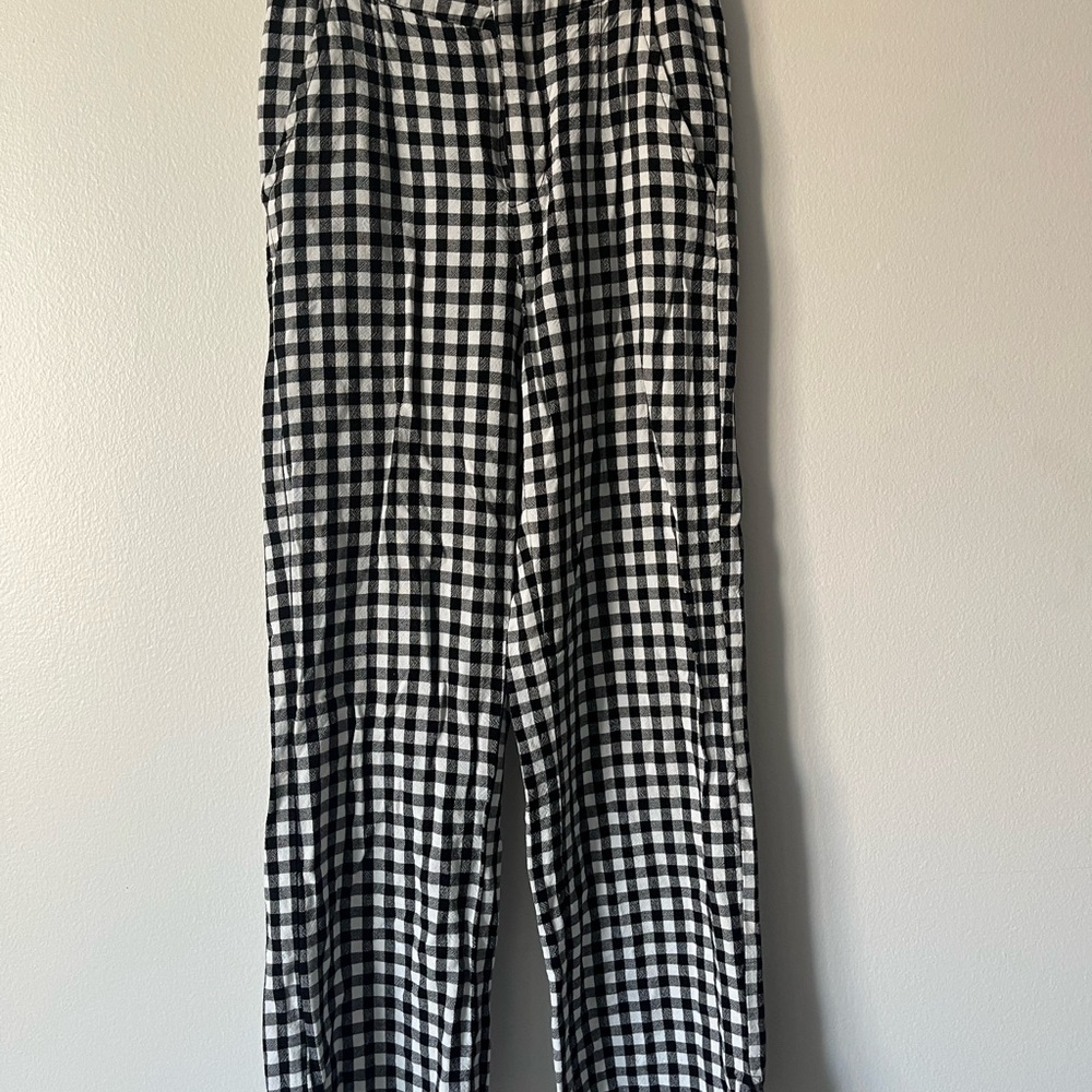 Bershka Monochrome Checkered Trousers